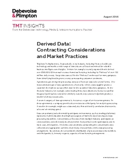 Derived Data Contracting Considerations and Market Practices147Big Dat