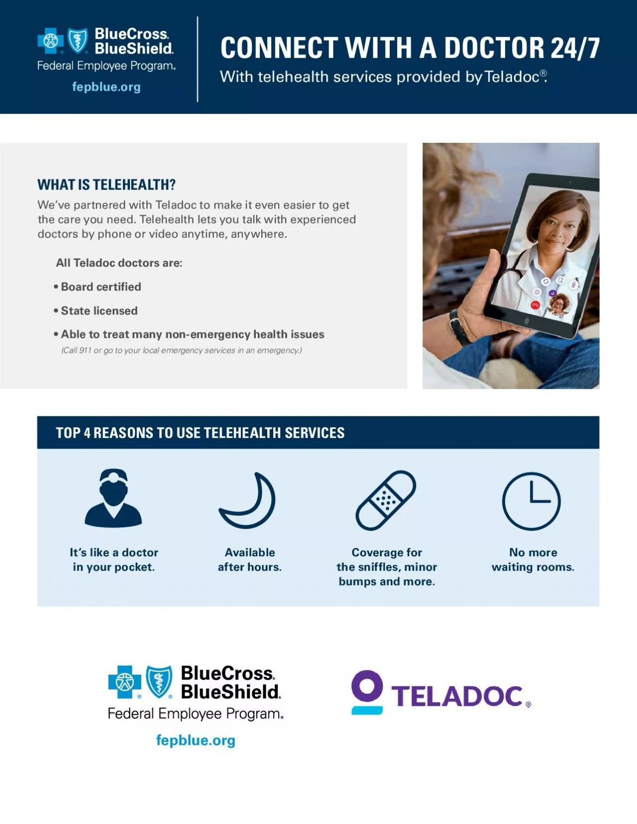 PDF-CONNECT WITH A DOCTOR THREE WAYSOnline at fepblueorgtelehealth or via