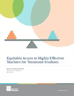 Equitable Access to Highly Effective Teachers for Tennessee Students