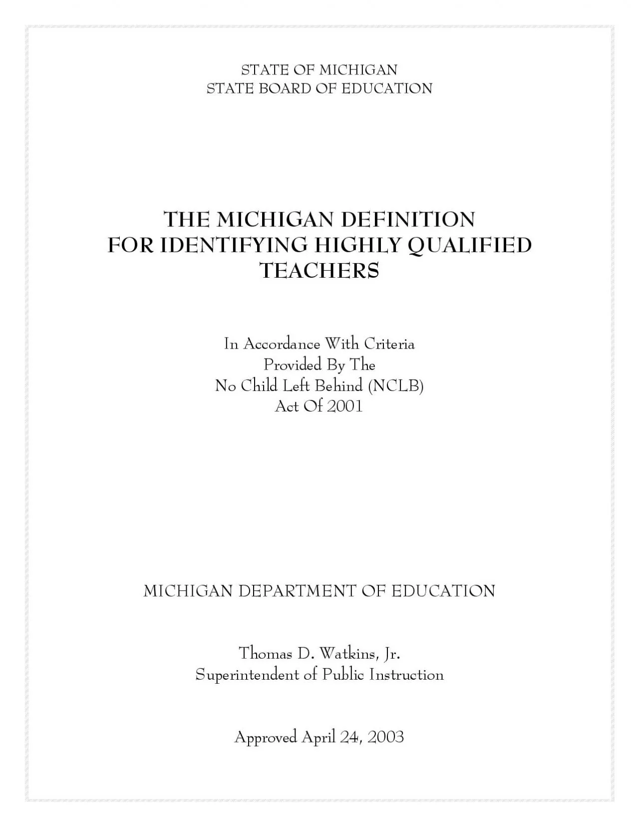 PDF-STATE OF MICHIGAN