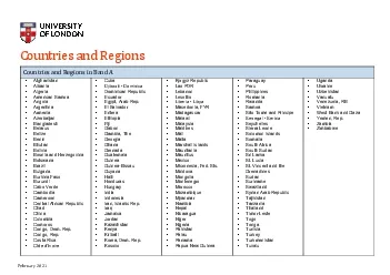 Countries and Regions