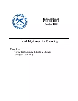 LocalRelyGuaranteeReasoningXinyuFengToyotaTechnologicalInstituteatChi