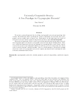 UniversallyComposableSecurityANewParadigmforCryptographicProtocols3Ran