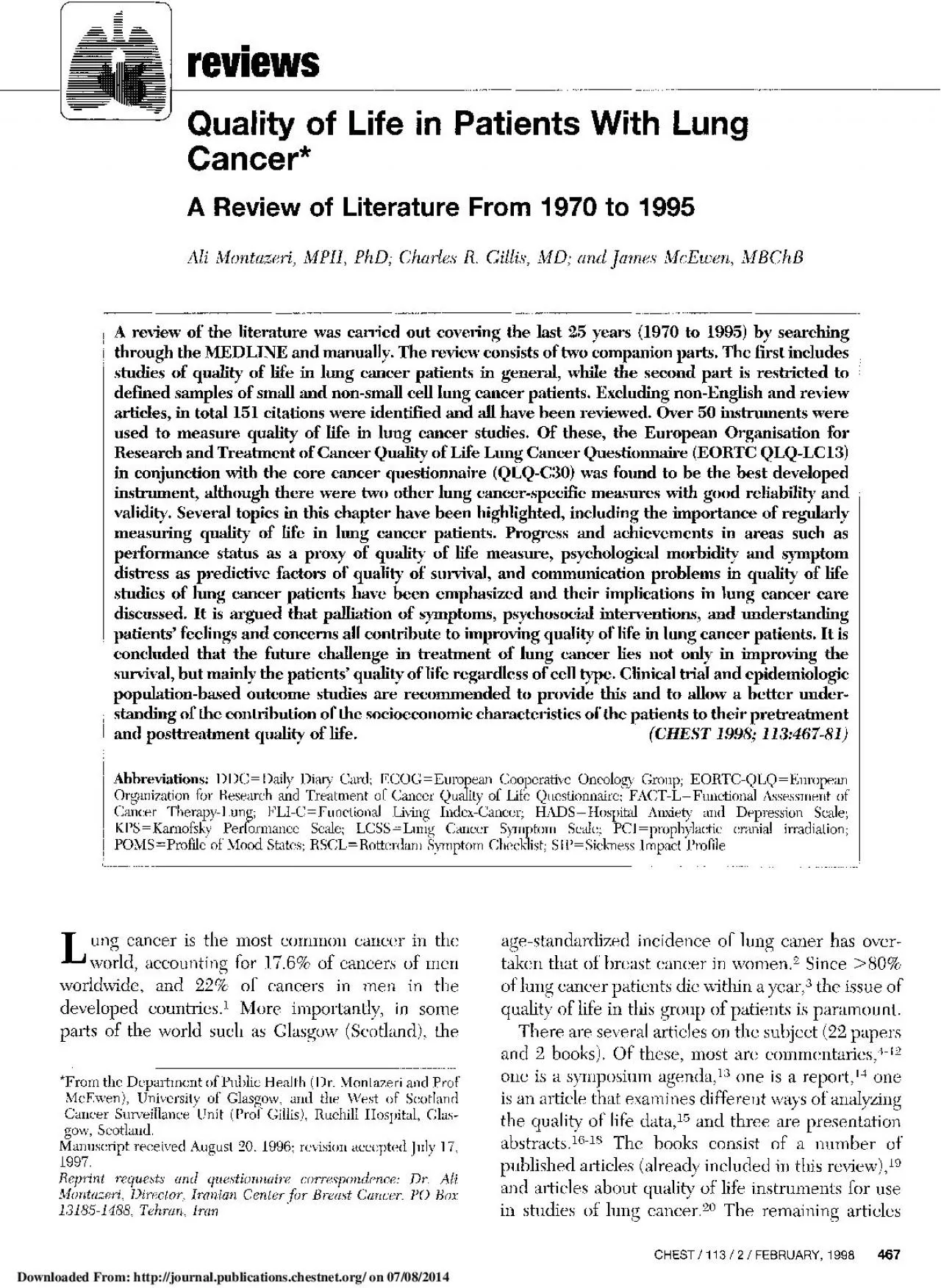 PDF-reviewsQualityofLifeinPatientsWithLungCancerAReviewofLiteratureFrom197