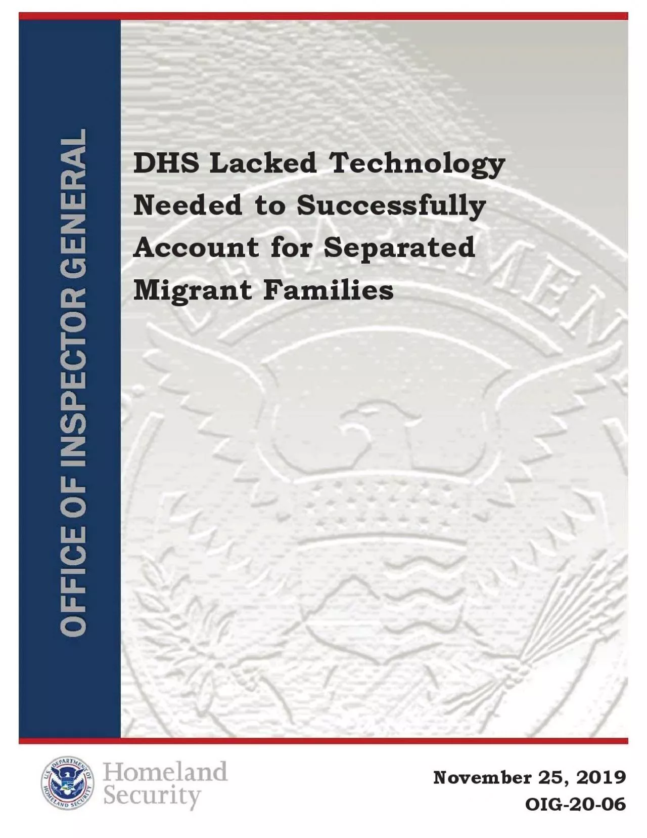 PDF-DHS Lacked Technology Needed to Successfully Account for Separate