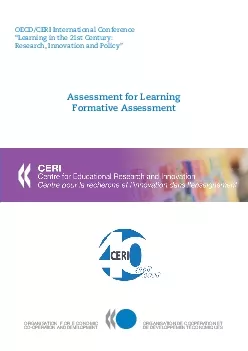 OECDCERI International ConferenceLearning in the 21st Century Assessm