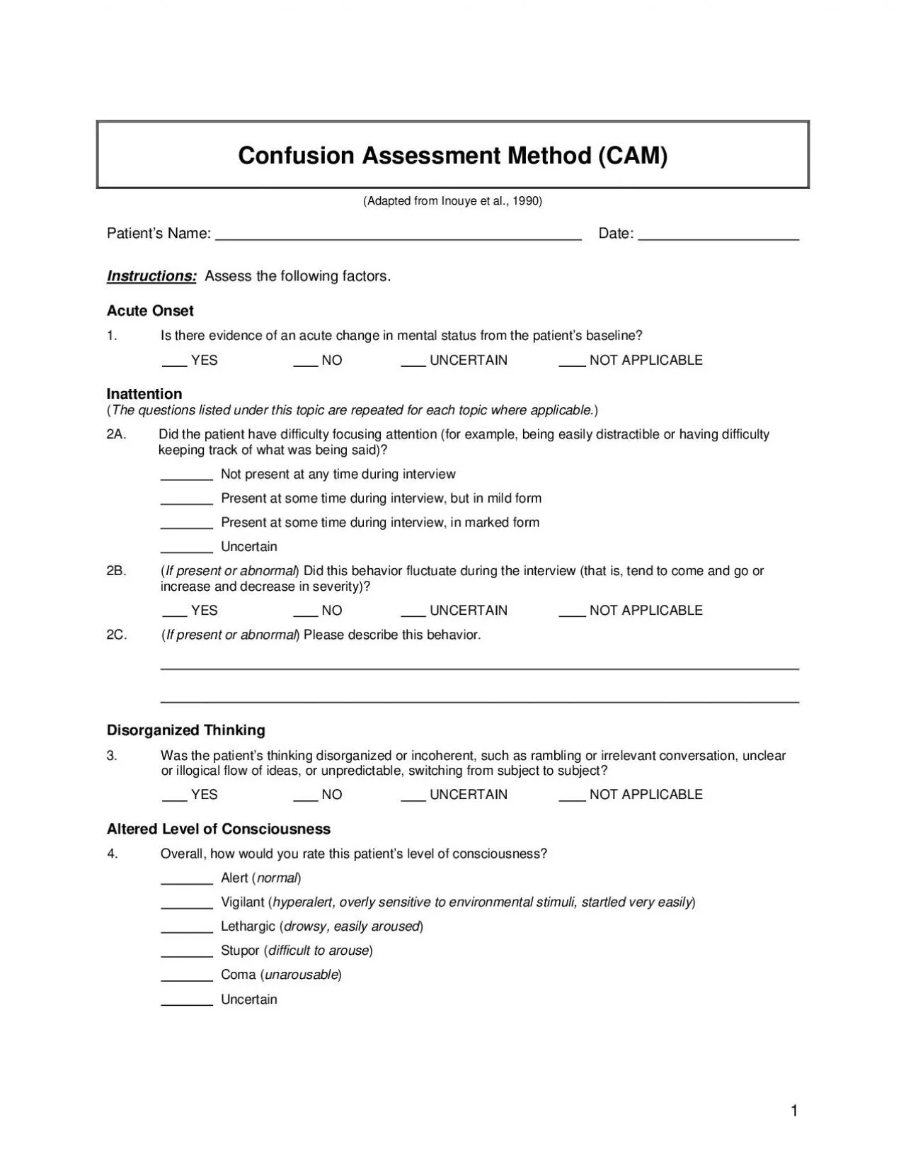 PDF-Adapted from Inouye et al 1990 Patients Name