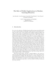 The Role of Fielded Applications in Machine Learning E