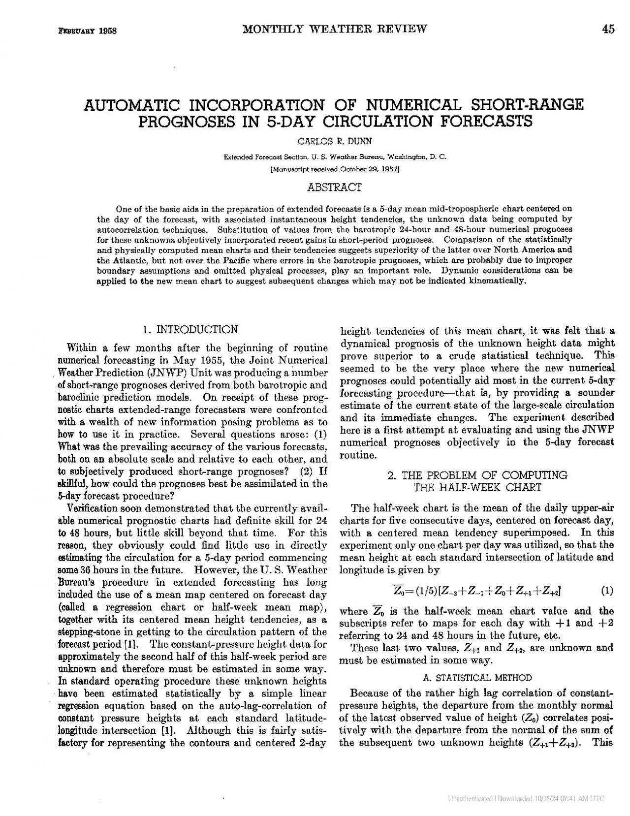 PDF-FEBBUABY 1968 MONTHLY WEATHER REVIEW 45 AUTOMATIC INCORPORATION OF NU