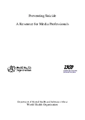 Preventing Suicide A Resource for Media Professionals