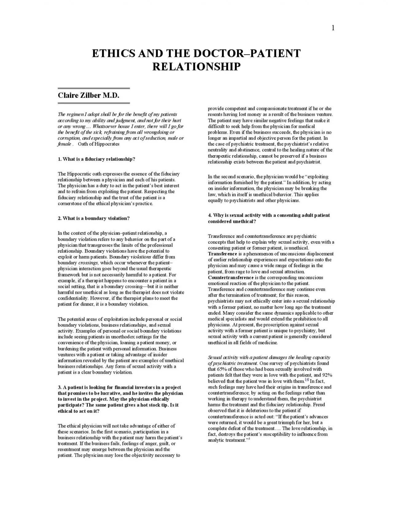 PDF-1ETHICS AND THE DOCTORPATIENT RELATIONSHIP