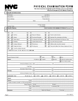 PHYSICAL EXAMINATION FORM