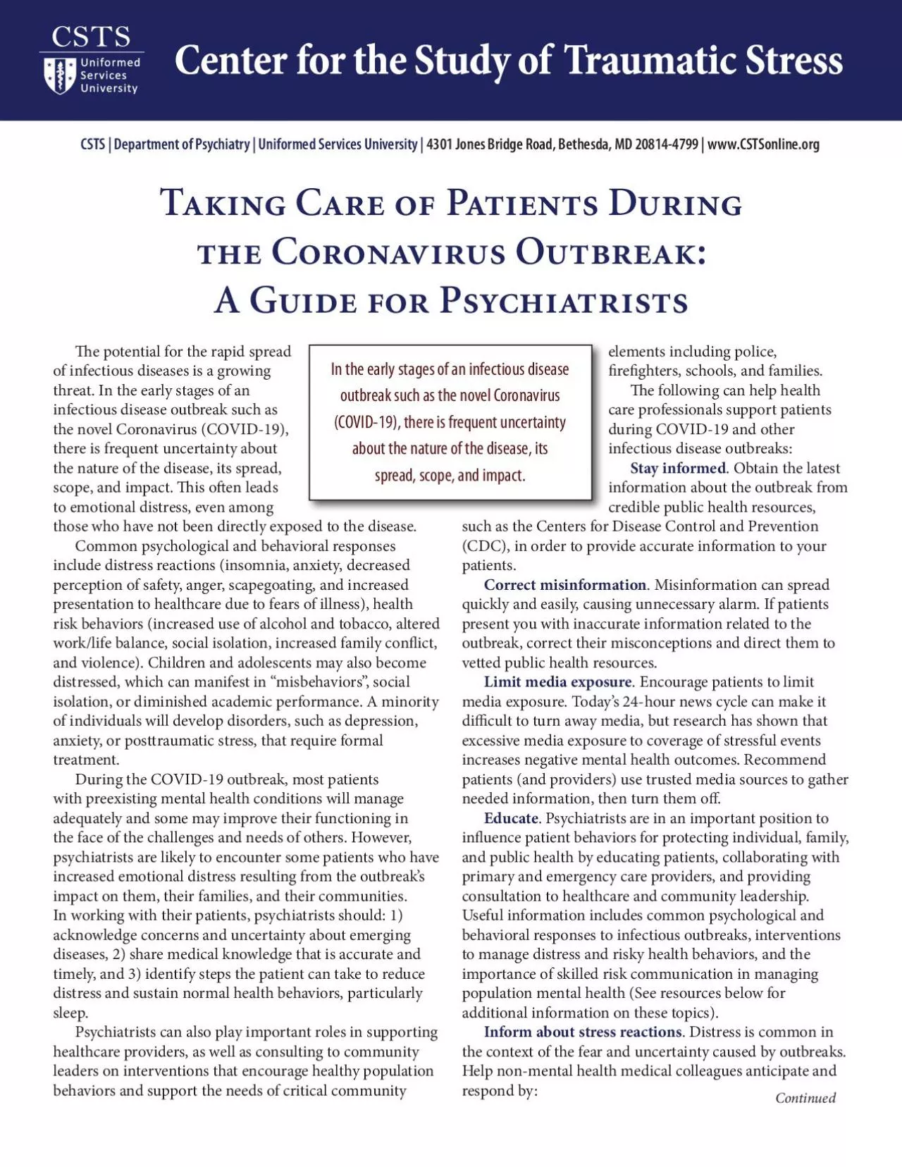 PDF-CSTS Department of Psychiatry Uniformed Services University