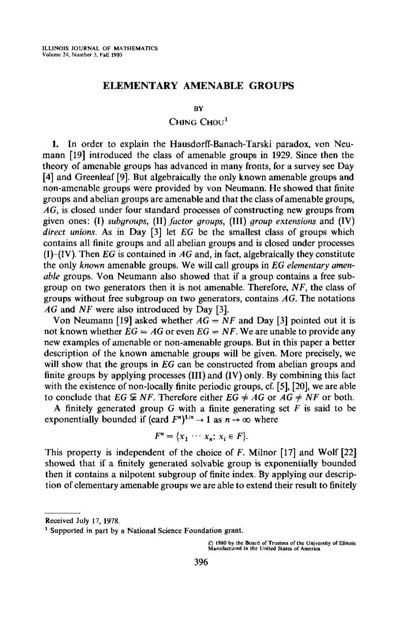 PDF-ILLINOISJOURNALOFMATHEMATICSVolume24Number3Fall1980ELEMENTARYAMENABLEG