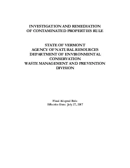 x0000x0000Investigation and Remediation of Contaminated Properties Rul
