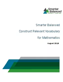 Smarter Balanced Construct Relevant Vocabulary for Mathematics