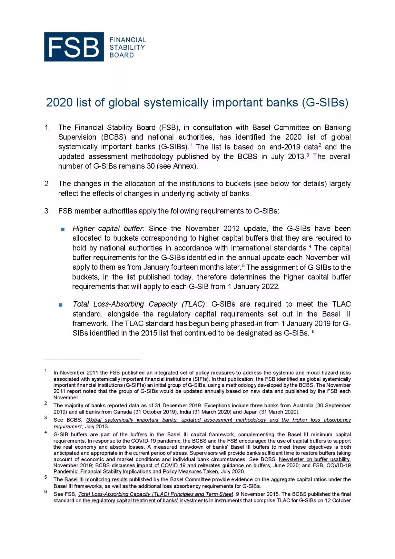 PDF-2020 list of global systemically important banks GSIBsThe Financial St