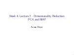 136Week4Lecture7DimensionalityReductionPCAandNMFAaronMeyer