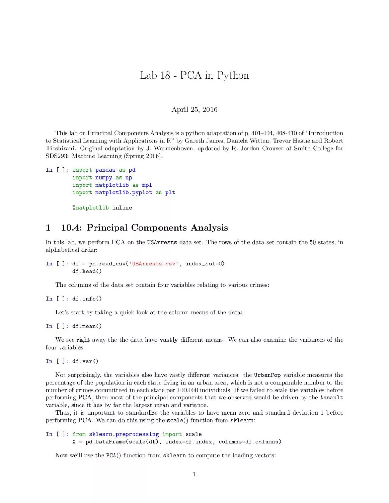 PDF-Lab18PCAinPythonApril252016ThislabonPrincipalComponentsAnalysisisapyt