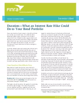 Duration151What an Interest Rate Hike Could Do to Your Bond Portfolio1