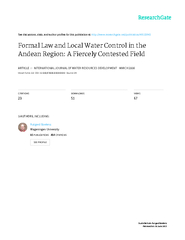Formal Law and Local Water Control in the Andean Regio