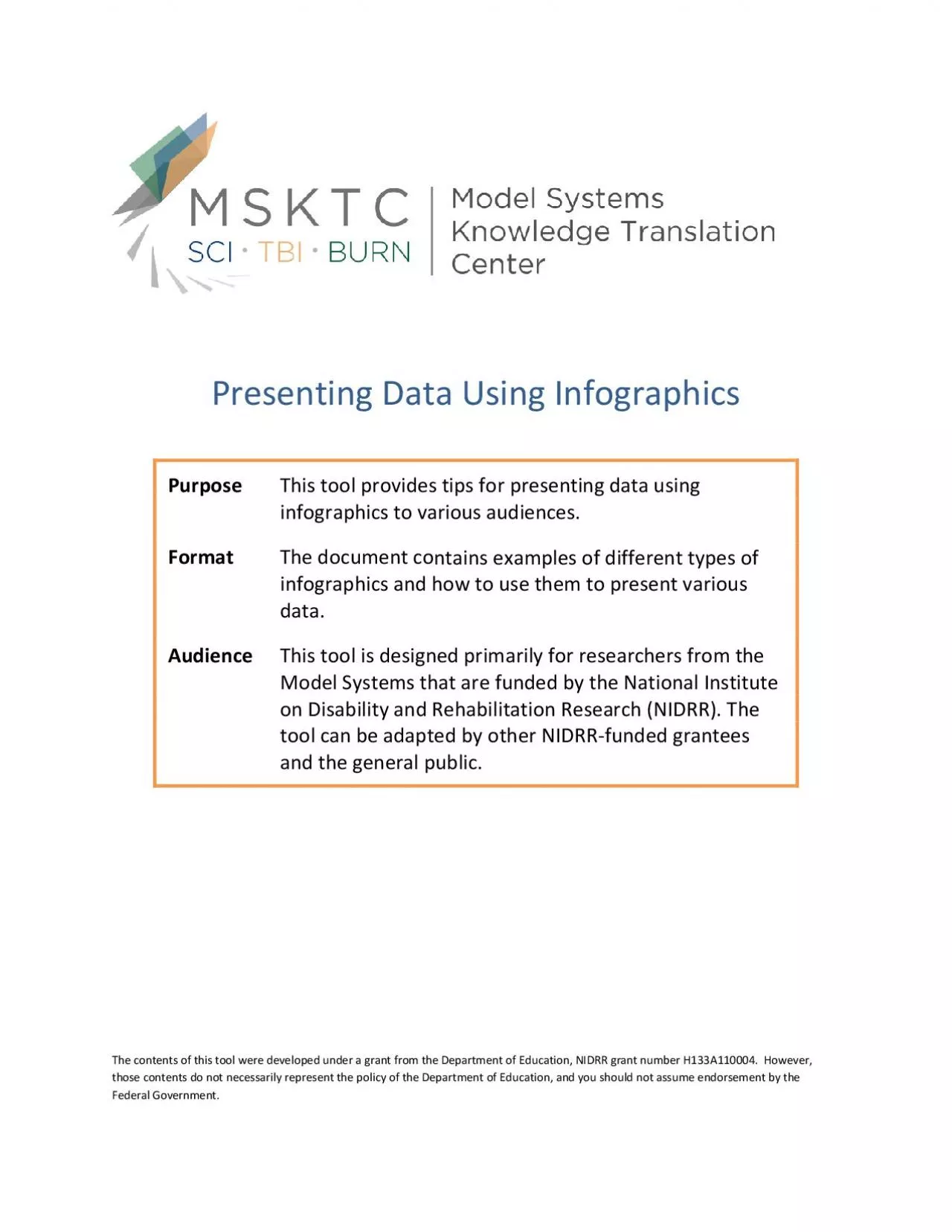 PDF-Presenting Data Using Infographics PurposeThis toolprovides tips for p