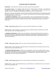 INTERVIEW GUIDE FOR COMPASSION Instructions In pairs t