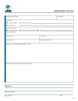 clari31cation record