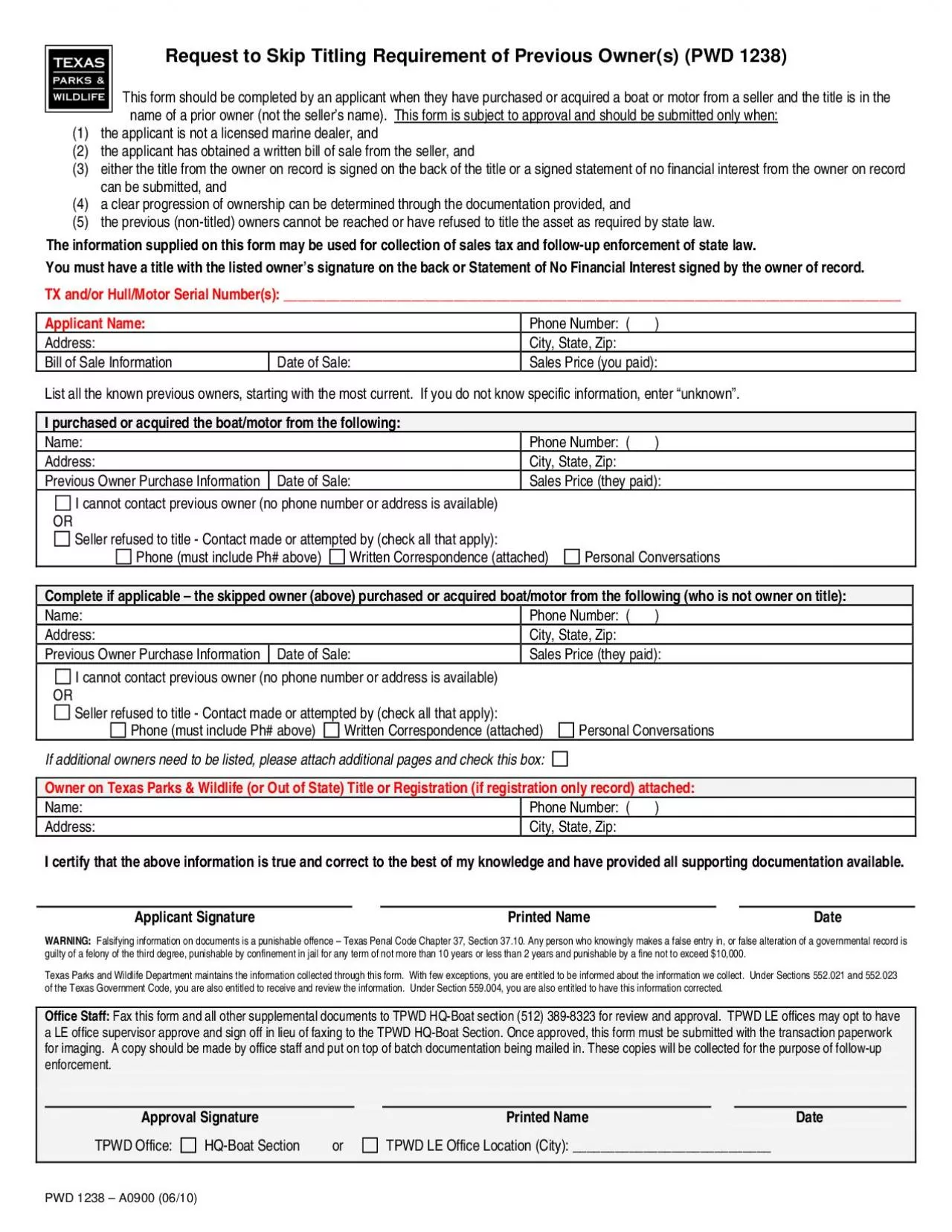 PDF-PWD 1238 150 A0900 0610 of Previous Owners PWD 1238 This form should