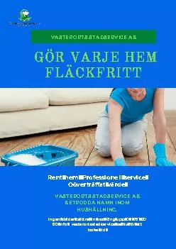 GÖR VARJE HEM FLÄCKFRITT