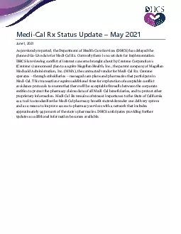 PDF-ial Rx Status Update ay 2021