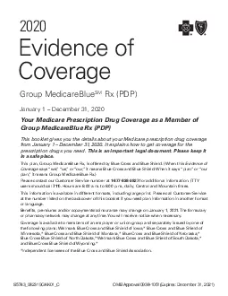 Evidence of Coverage for Group MedicareBlue31RxTable of Contents