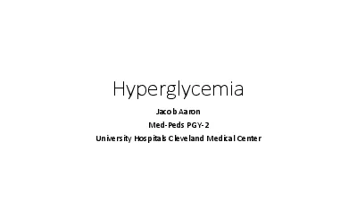 Hyperglycemia