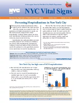 NYCVital SignsA data report from the New York City Health Department