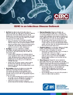 CERC in an Infectious Disease Outbreak