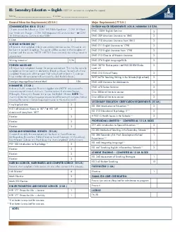 NOTES General Education Requirements 42 SH