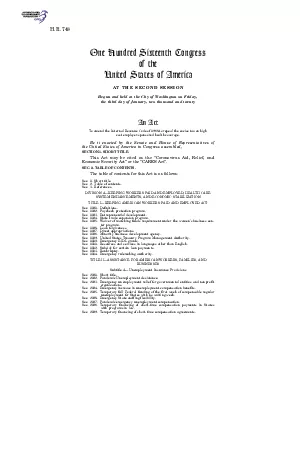 HR7482 Sec2110Grants for shorttime compensation programs Sec2111Assis