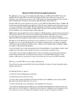 MinnesotaCOVIDFoodFundApplicationrequestforfundingthroughtheMinnesotaC