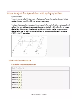 Modal Analysis for 3 pendulum with springs problem