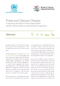 Trade and Climate ChangeA report by the World Trade Organization