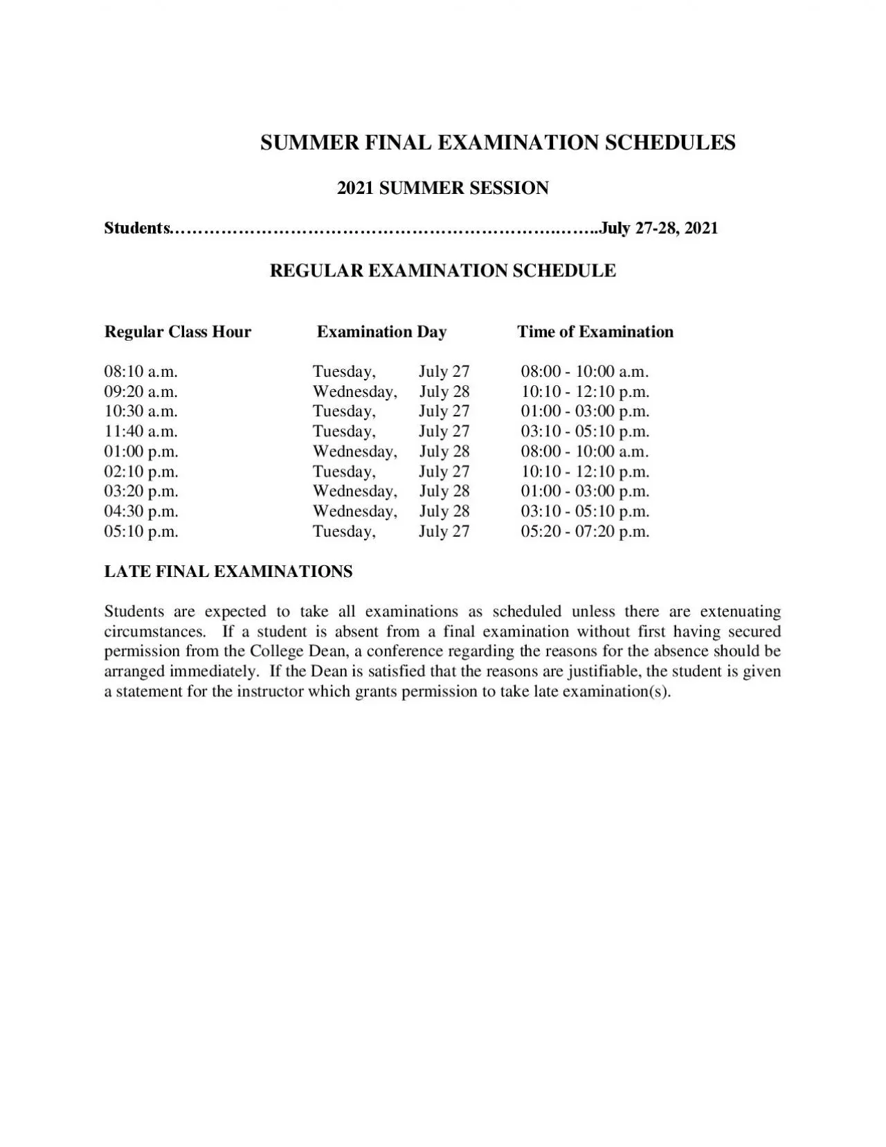 PDF-SUMMER FINAL EXAMINATION SCHEDULES