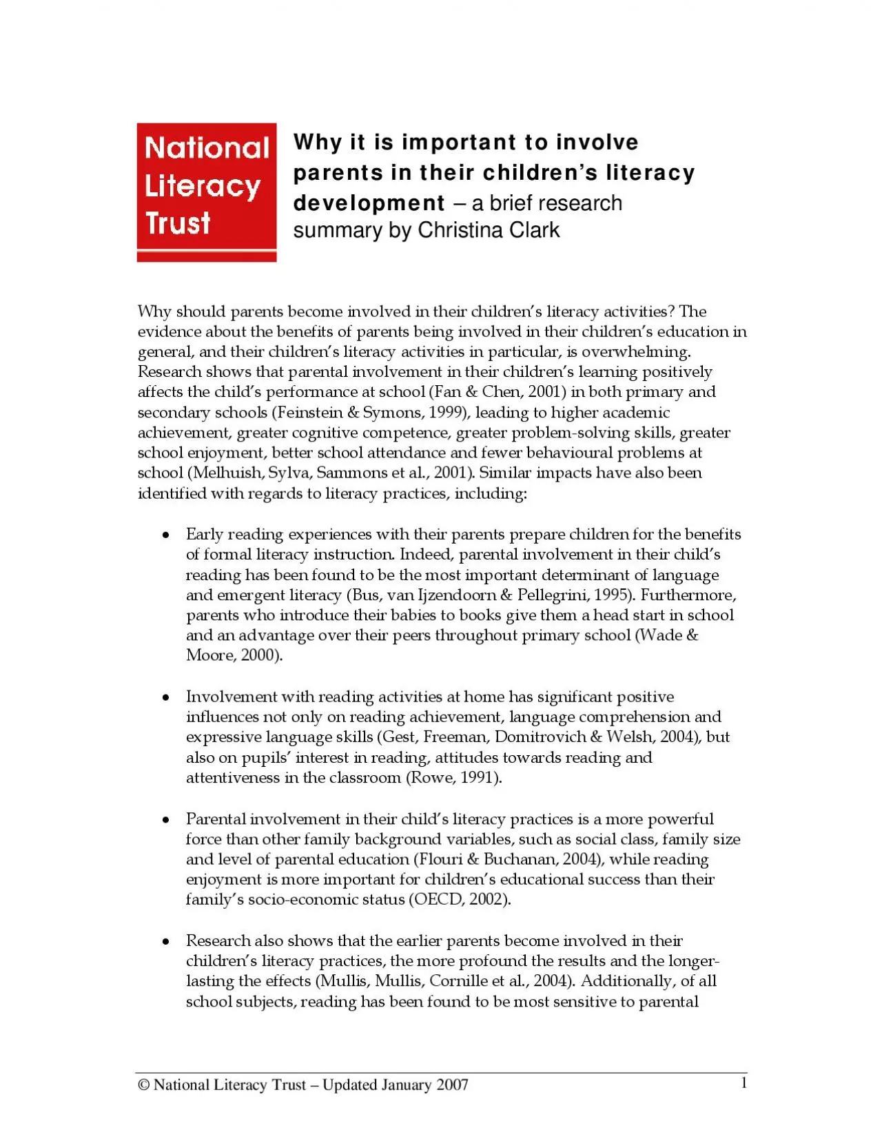 PDF-hy it is important to involve parents in their childrens literacy deve