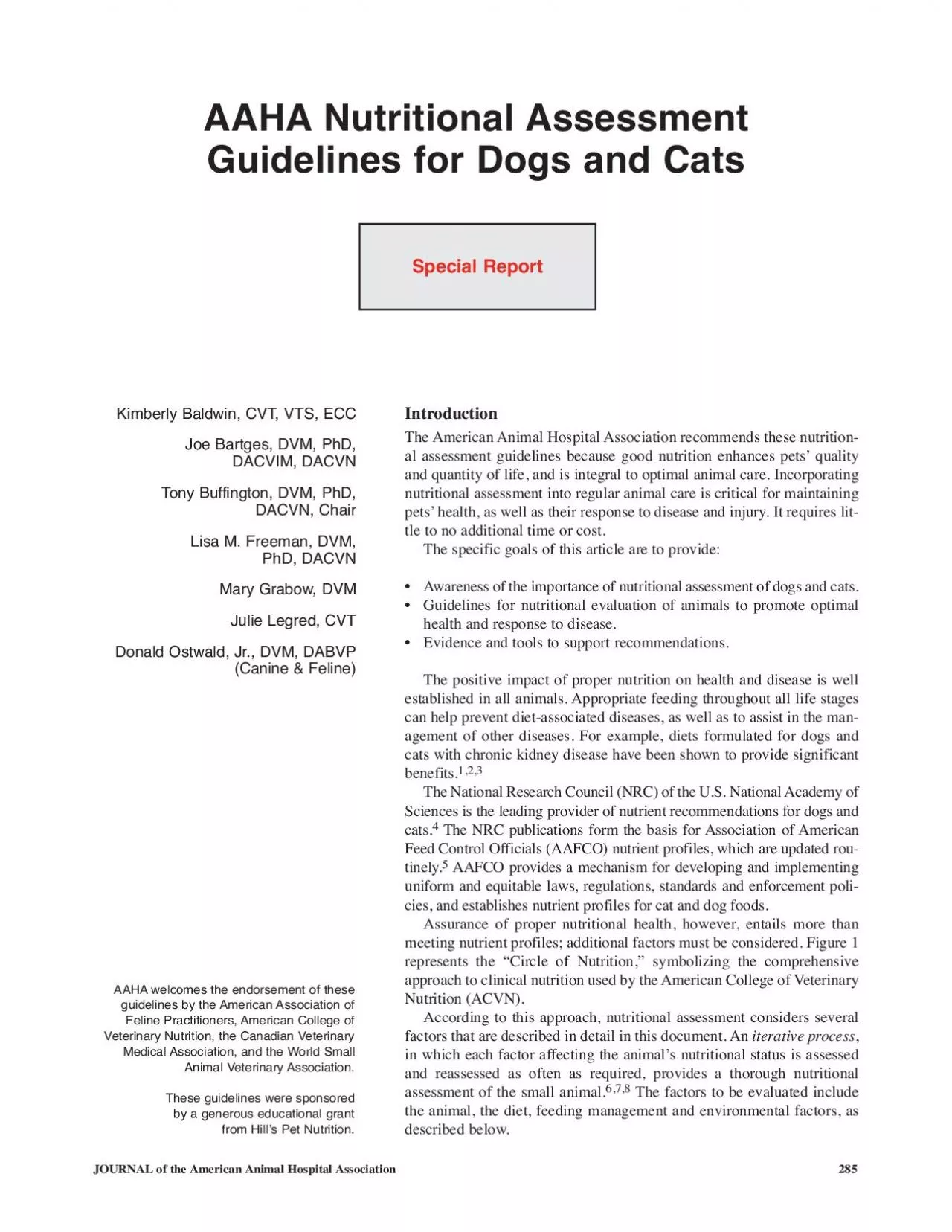 PDF-AHANutritionalAssessmentGuidelinesforDogsandCatsKimberlyBaldwinCVTVTSE