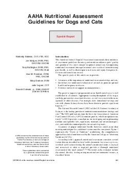 AHANutritionalAssessmentGuidelinesforDogsandCatsKimberlyBaldwinCVTVTSE