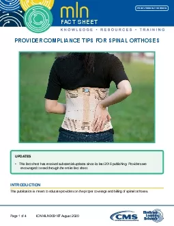 PDF-PROVIDER COMPLIANCE TIPS FOR SPINAL ORTHOSES