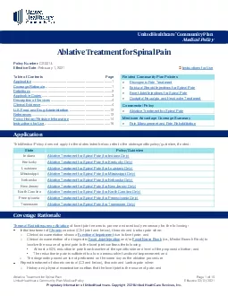 Ablative Treatment for Spinal Pain