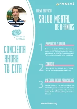 SALUD MENTAL NUEVO SERVICIOPresencial de 1530 a 1900 con cita previa l