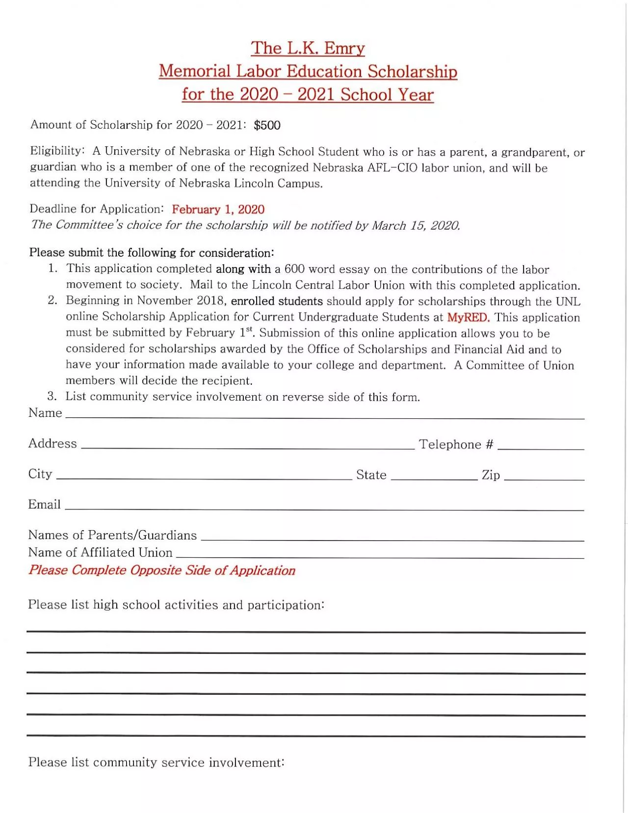 PDF-TheLK EmryMemorial Labor Education Scholarshipfor the 2020 2021 Scho