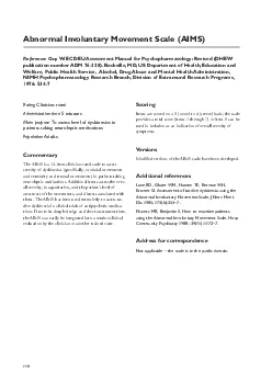 Administration time5 minutesTo assess level of dyskinesias inpatients