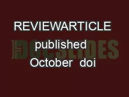 REVIEWARTICLE published  October  doi 